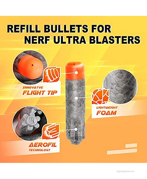 Refill Darts 80PCS Bullets Compatible with Nerf Ultra Blasters Toy Gun Silver with Storage Bag