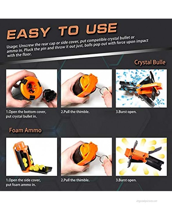 Ruibytree CS Plastic Tactical Toy Tactical Plastic Modified Crystal Water Bullet Toy with 60PCS Rounds Refill Bullet Balls Ammo Orange