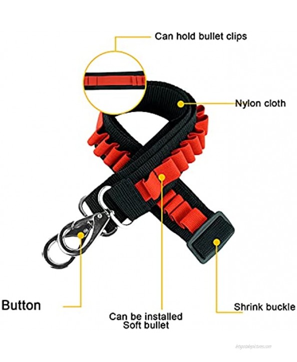 TORMEN Bullet Lron Buckle Shoulder Strap Darts Belt Compatible for Nerf Elite Series Leather Case Belt Kit-Red