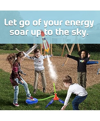 Toy Rocket Launcher for Kids Outdoor Toys with 6 LED Foam Rockets Up to 100 Feet Stomp Launch Toys for Kids Jump Rocket Outside Toys Birthday Gift for Boys and Girls Ages 3 4 5 6 7 8 Years Old