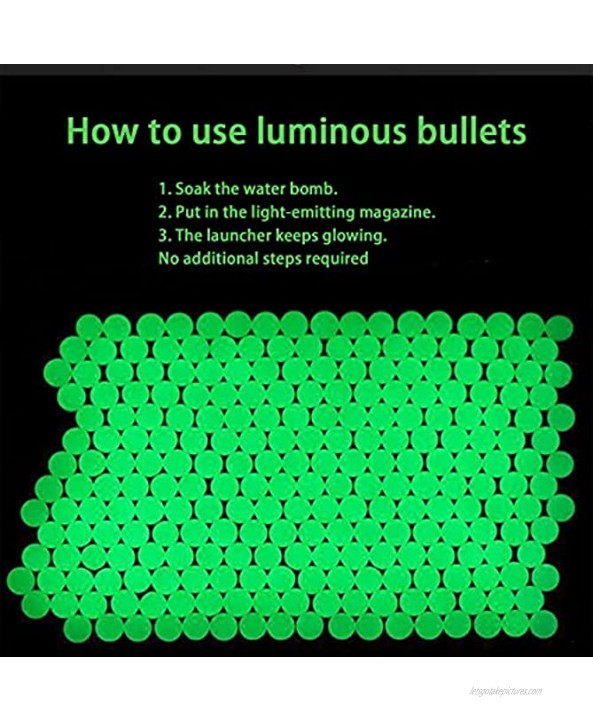 Water Beads Luminous Refill Ammo Gel Ball Glow in The Dark for Blaster Gel Gun Non Toxic Eco-Friendly 7-8 mm -3000pcs 50g