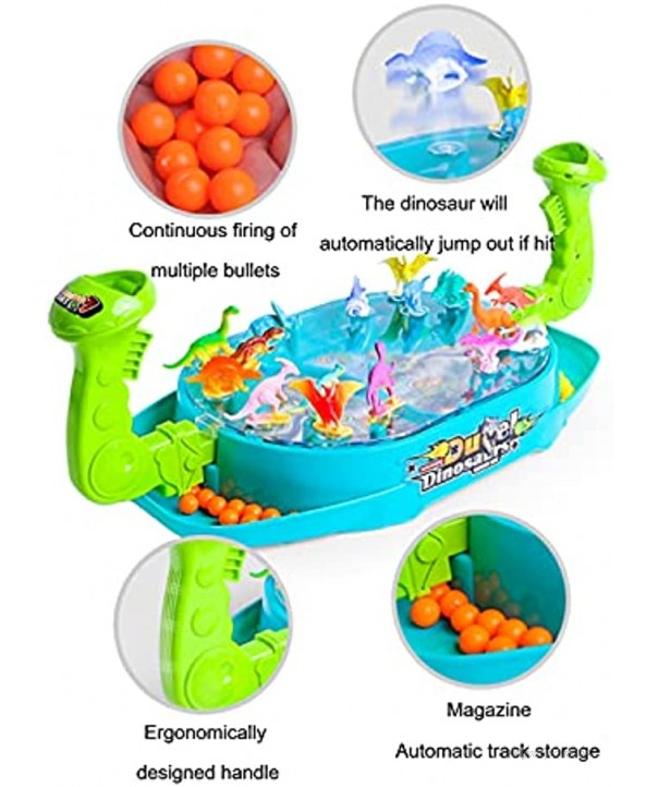 Wekity Two-Player Battle Dinosaur Shooting Toys for Kids Dinosaur Board Games Toys with 32 Dinosaur Models and 48 Shooting Bullets Kids Toys for Indoor Outdoor Games for Family Party Large