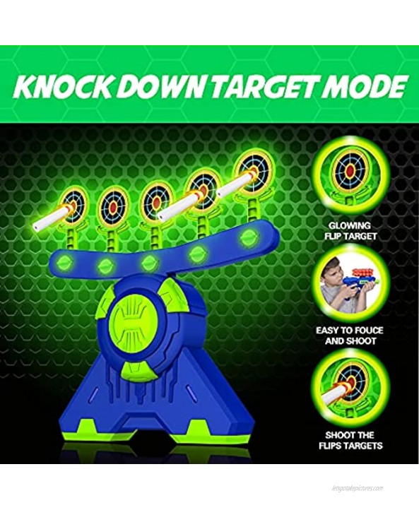 BAODLON Shooting Games Toy for Age 5 6 7 8 9 10+ Years Old Kids Boys Glow in The Dark Floating Ball Target with Foam Dart Toy Gun 10 Balls 5 Targets Ideal Gift- Compatible with Nerf Toy Gun