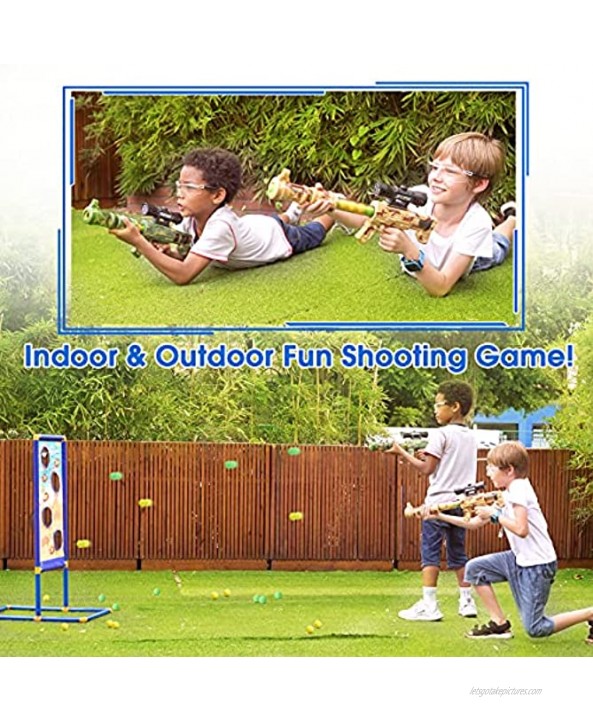 JIMI Shooting Game Toys Gifts for 5 6 7 8 9 10+ Year Old Boys Girls 2-Player Air Popper Guns & Standing Shooting Target & 24 Foam Ball Kids Indoor Outdoor Party Games Christmas Birthday Ideal Gift