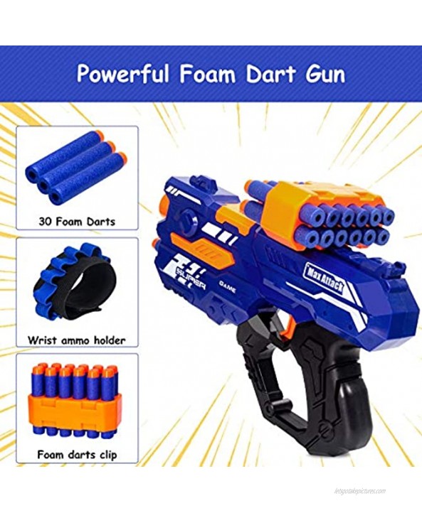 KOVEBBLE Digital Shooting Targets with Foam Dart Toy Shooting Blaster 4 Targets Auto Reset Electronic Scoring Toys Shooting Toys for Age of 5,6,7,8,9,10+ Years Old Kid Boys Blue Blue
