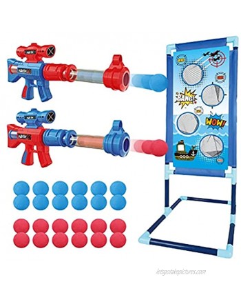 LETAMG Mobile Shooting Target Game Electric Scoring Target Children's Toy with 2 Popper Guns 24 Foam Balls Outdoor Garden Toys boy and Girl Gifts