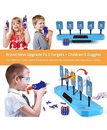 OMWAY Electronic Shooting Targets Games for Nerf Toy Gun Digital Shooting Target with Foam Blaster Dart Toys Shooting Games for Age of 6,7,8,9,10+ Years Old Kids Boys Girls Children Gifts