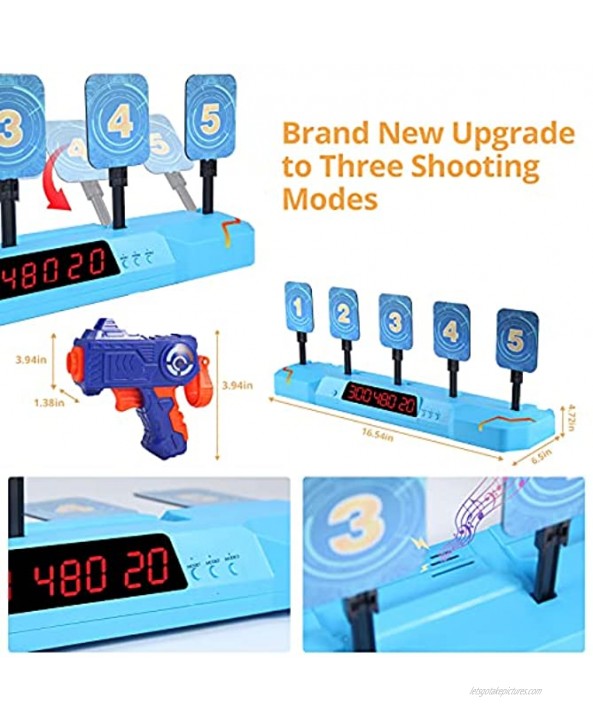 OMWAY Electronic Shooting Targets Games for Nerf Toy Gun Digital Shooting Target with Foam Blaster Dart Toys Shooting Games for Age of 6,7,8,9,10+ Years Old Kids Boys Girls Children Gifts