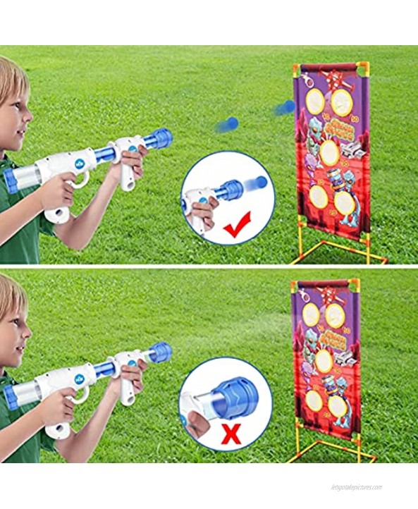 Shooting Game Toy for 5 6 7 8 9 10 Years Old Boys and Girls 48 Foam Balls & Shooting Target 2-Player Shooting Games Toy Set Christmas Birthday Gift for Kids