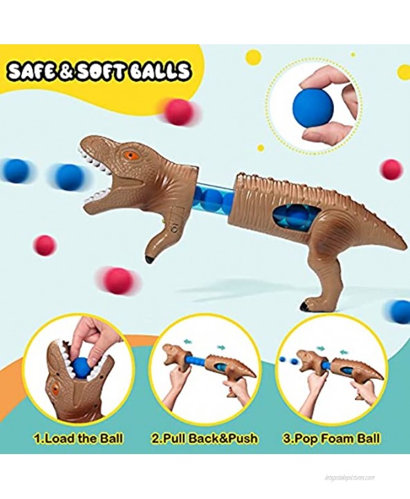 Shooting Games Toys for 6 7 8 9 10+ Year Old Boys Girls Dinosaur Shooting Toy Guns Kids Shooting Game Set with Power Air Guns Idea Gift for Boys Girls Kids Birthday Compatible with Nerf Gun Toys