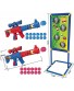UNCLE WU Shooting Game Toy for Age 5 6 7 8,9,10+ Years Old Kids .2pk Foam Popper Air Toy Gun with 24 Foam Balls and Standing Shooting Target .Indoor Activity Games for Kids Boys Girls