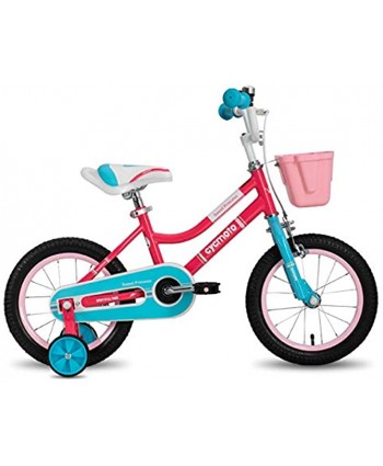 cycmoto Princess Girls Bike for 3-6 Years Child 14" & 16" Kids Bicycle with Basket Hand Brake & Training WheelsPink Teal