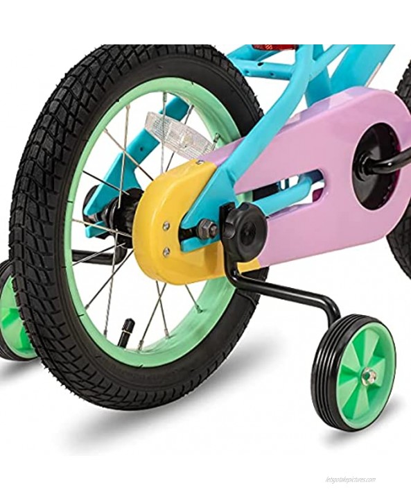 JOYSTAR 12 14 16“ Kids Bike for 2-7 Years Girls 33-53 inch Tall Girls Bicycle with Training Wheels & Coaster Brake 85% Assembled Macarons