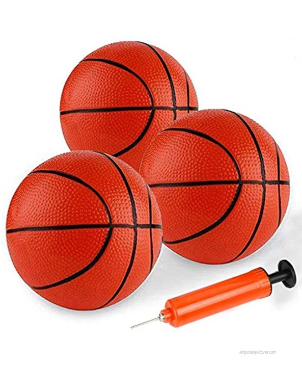 6 Small Pool Baksetballs Mini Rubber Baketball Kids Kick Balls Replacement Plastic Baketball For Pool Door Basketballs Hoop for Toddlers Teenagers Adults Home Office Indoor Outdoor Playground3PCS