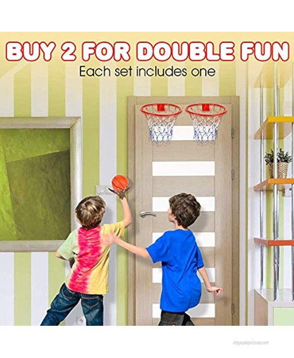 ArtCreativity Over The Door Basketball Hoop Game Includes 1 Mini Basketball and 1 Net Hoop Indoor Basketball Set for Home Office Bedroom Cool Birthday Gift for Boys and Girls