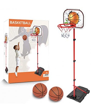 Basketball Hoop for Kids Outdoor Indoor Pool Basketball Hoop Adjustable Height Portable Mini Basketball Hoop 30-62 Inches Basketball Goal Sport with Ball Pump for Toddler Baby Boys Girls Age 4-8