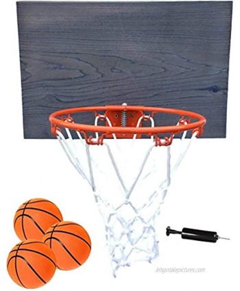 Cali Kiwi Pros Mini Basketball 9" Hoop net for Wall Mount Single Panel Mini Size in American Red Cedar- Hand Pump and Bonus 8 Mini basketballs-Indoor Basketball for Your Home and Party Games
