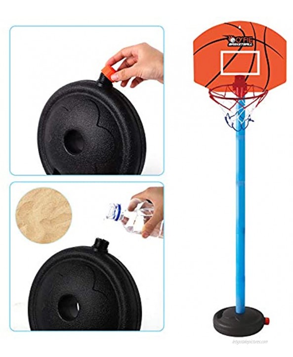 CYFIE Adjustable Basketball Hoop for Kids 2.26ft 3.48ft Indoor Basketball Game Toys with Ball and Pump Toddlers Basketball Hoop for Outdoor Sports