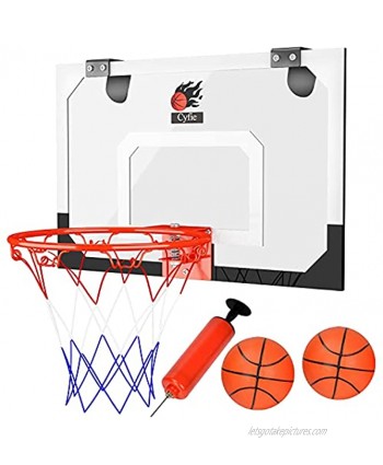 Cyfie Over The Door Basketball Hoop Sets Indoor Basketball Games for Kids Adults Basketball Playset with Balls for Home Office