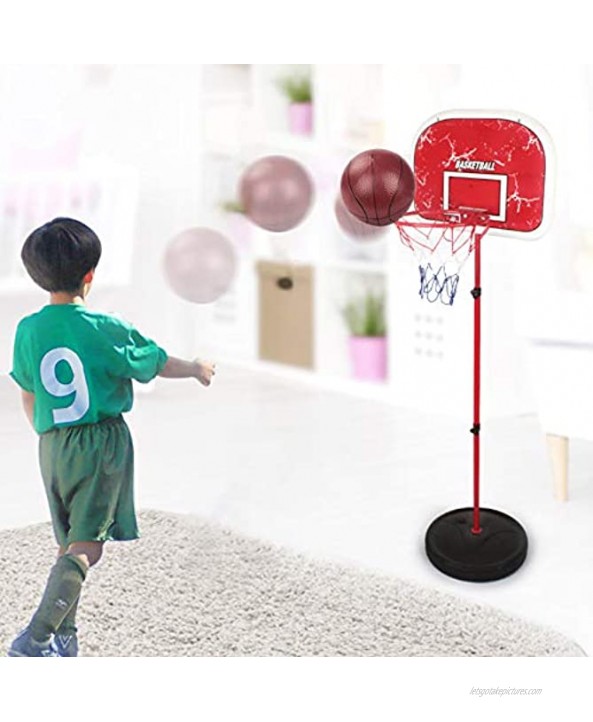 ECOCONUT Basketball Hoop for Kids Toddler Basketball Hoop Stand Adjustable Height 2.5 Ft 6.8 Ft with Wall-Mounted Accessories Mini Ball & Pump Xmas Gift for Kids Age 6-8