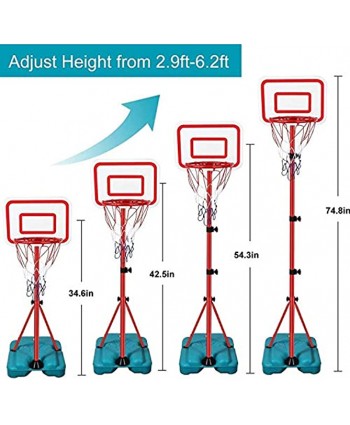 FiGoal Portable Basketball Hoop for Kids Adjustable Height Up to 6 Feet for Indoor Outdoor Basketball Game Mini Basketball Goal Toy with Ball Pump for Kids Boys Girls Outdoor Play Sport
