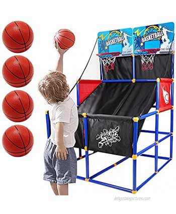 Firecos Basketball Hoops Arcade Game Indoor for 2 Players Basketball Hoop Games Training System Sports Toys for Kids