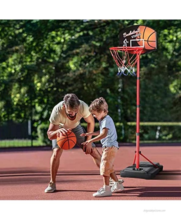 KAMDHENU Basketball Hoop Kids Toy Basketball Hoop with Darts Target 2 in 1 with Height-Adjustable 3.2ft-6.2ft Portable Basketball Hoop Indoor and Outdoor Activities for Kids Age 3-8with 3 Balls