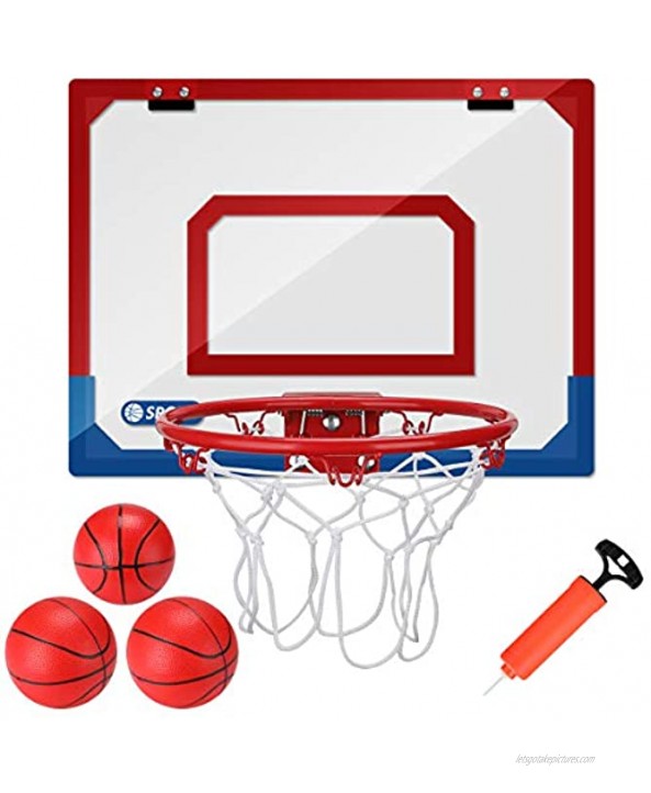 Kavalan Mini Basketball Hoop Set for Door & Wall 16 X 12 inch Basketball Games for Home and Office Durable Adjustable Indoor Mini Basketball Hoop with 3 Balls Best Toys Gifts for Boys Teens