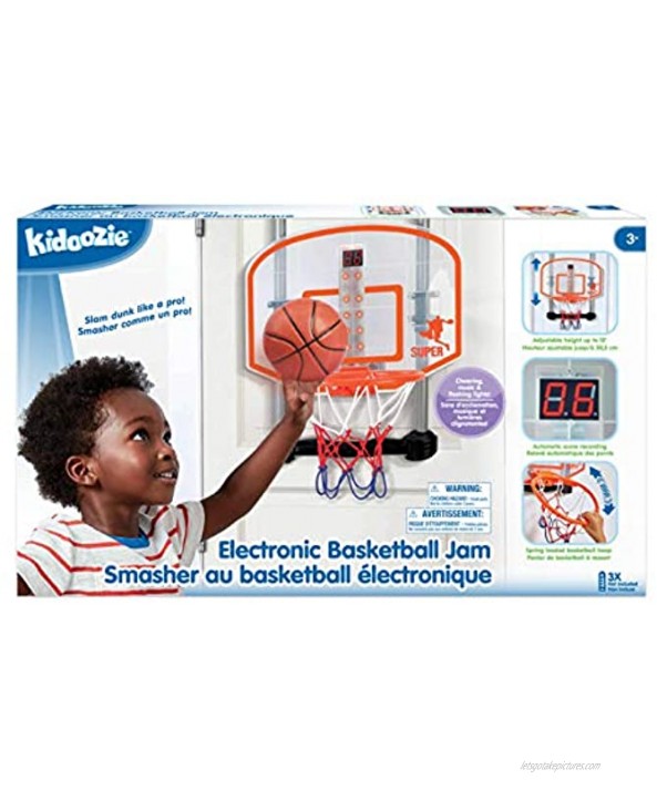 Kidoozie Electronic Basketball Jam Sport Activity Light-up Scoreboard and Slam Dunks! for Children 3+ Multi