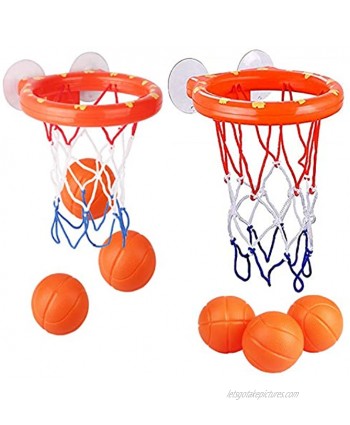 KISEER 2 Pack Fun Basketball Hoop with Heavy Duty Suction Cups Bathroom Bathtub Shooting Game Balls Toy Set with 6 Balls for Kids
