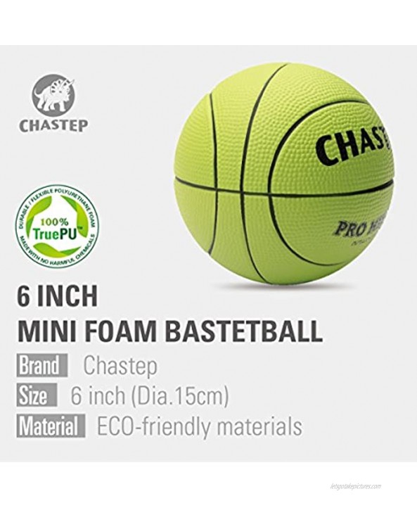 Mini Basketball Chastep 6 Inch Foam Ball. Soft and Bouncy Non-Toxic Safe to Play Lemon Green