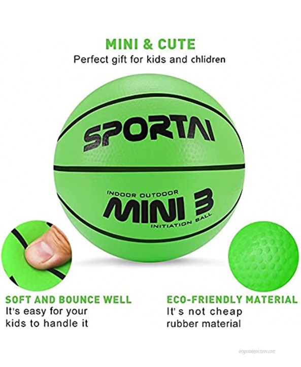 Mini Basketball，5inches Small Basketball for Mini Hoop or Training Kids & Adults Indoor Outdoor Baskeball Ball，Kids Toy Basketball for Basketball Hoop with Pump