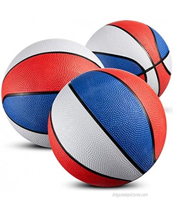 Mini Basketballs 7 Inch Size 3 Pack of 3 Mini Hoop Basketball Set for Indoor Outdoor Pool Parties Small Hoops Basketball Game Party Favors for Kids Patriotic Red White and Blue Colors