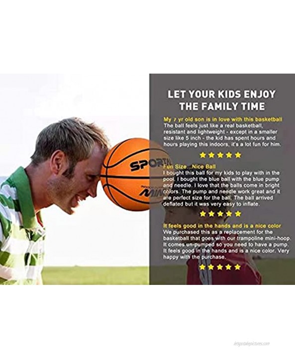Mini Basketballs for Kids Hoop Basketball Sets First Basketball for Children & Teenagers 5.5 Inch Orange