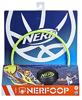 NERF Nerfoop -- The Classic Mini Foam Basketball and Hoop -- Hooks On Doors -- Indoor and Outdoor Play -- A Favorite Since 1972