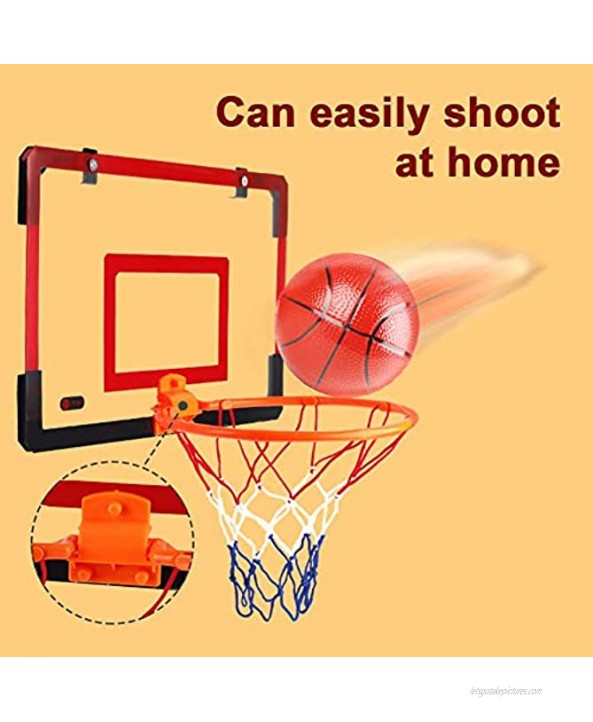 Over The Door Basketball Hoop Indoor with 2 Rims and Balls | Kids Mini Hoops for Bedroom Inground | Toddler Activity Play Toys for Boys and Teens as Gift