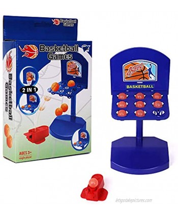 Point Games 2 in 1 Basket Ball Games with Launcher Mini Desktop Basketball Classic Table Top Office Shooting Toy Aiming Game with 2 Boards Feature Portable Toys for Boys Girls or Sports Fan
