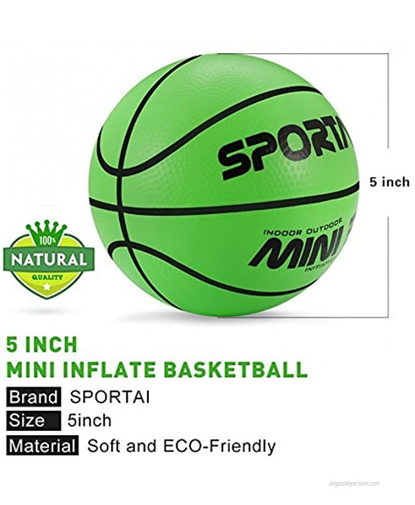 Small Basketball Toy Mini Cute Bouncy Ball for Kids Safe and Soft to Handheld 5.5 Green Blue Pink Orange Basketballs- Come Deflated