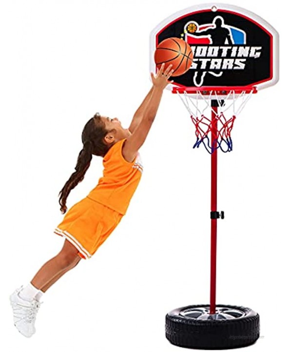 Toddler Basketball Hoop Stand Adjustable Height 2.5 4 ft Mini Indoor Basketball Goal Toy with Ball & Pump for Baby Kids Boys Girls Outdoor Play Sport for Age 2 3 4 5 Years Old Mini Basketball Toy