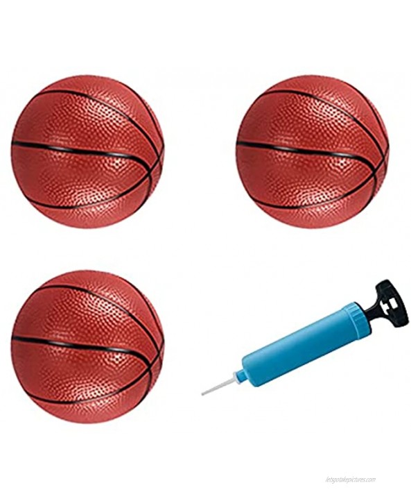 TRANOMOS 3 Pack 5.5 inch Mini Inflatable Basketball and Pump for Trampoline Basketball Hoop Fit for Kids Soft and Bouncy