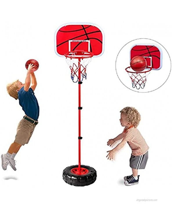 Vatocu Toddler Basketball Hoop Stand Adjustable Height Basketball Backboard Toy Indoor Outdoor Basketball Sport Activities Gift Toys for Kids Ages 2 to 8 Years Old