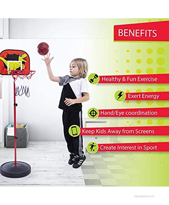 whoobli Basketball Hoop for Kids Ages 3-5 Years with Adjustable Height Perfect for Mental & Physical Health of Kids Toddlers