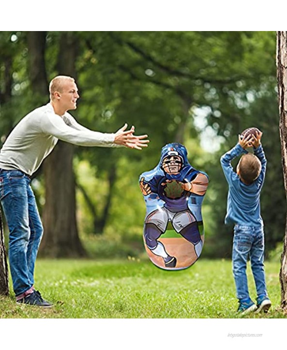BOWINR Football and Baseball Target Throwing Toss Games for Kids Boys & Girls Teens Inflatable Punching Bag Stuff Supplies for Party Decorations Pinching Training Equipment with 2 Balls