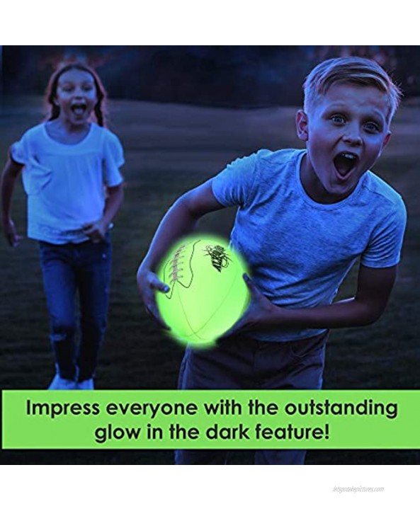 Glow in The Dark Football Light Up Football Led Football Holographic Football Glow in Dark Football Youth Size 6 Sports Gifts for Boys