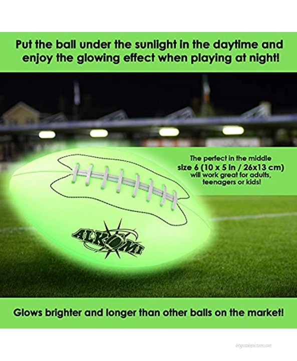 Glow in The Dark Football Light Up Football Led Football Holographic Football Glow in Dark Football Youth Size 6 Sports Gifts for Boys