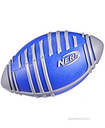 NERF Weather Blitz Foam Football for All-Weather Play -- Easy-to-Hold Grips – Great for Indoor and Outdoor Games -- Silver