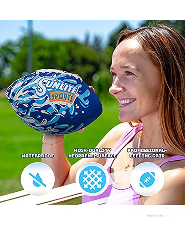 Sunlite Sports Football Waterproof Outdoor Sports and Pool Toy Beach Game Neoprene Blue 9