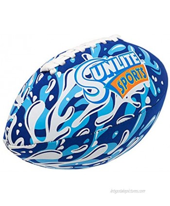 Sunlite Sports Football Waterproof Outdoor Sports and Pool Toy Beach Game Neoprene Blue 9"