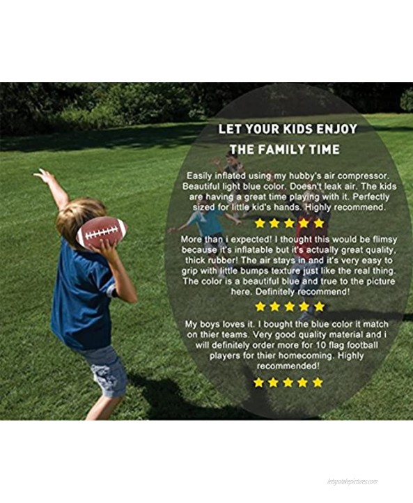 YAPASPT Kids Football- 7.5”Small Ball Toy for Kids- Mini American Footballs Handheld Bouncy and Soft Water Beach Ball- Come DeflatedBrown