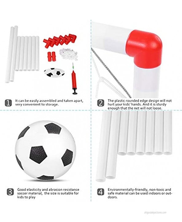 01 Kids Soccer Set Soccer Goal Set Active Training Ability Easy Assemble Plastic Rounded Edge for Kids